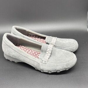 Skechers Relaxed Fit Bikers-Melbourne Women's Gray Slip Ons Sz 9